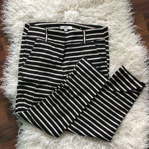Loft black and white striped pants Marisa